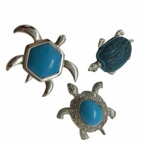 Vintage Animal Jewelry lot Brooch pins Turtles Beach Boho Reptiles - £15.68 GBP