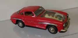 Vintage Tinplate toy red Mercedes with exposed Engine 9&quot; - £235.81 GBP