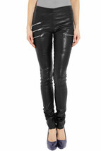 Leather Pants Leggings Size Waist High Black Women Wet S L Womens 14 6 L... - $96.50