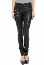 Leather Pants Leggings Size Waist High Black Women Wet S L Womens 14 6 L... - $92.51