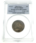 1976-D 25C Bicentennial Trimestre Mint Error Struck 12% Off Centro Calid... - $5,868.08 MXN