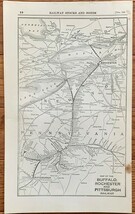 1923 Antique BUFFALO, ROCHESTER AND PITTSBURGH Map Vintage RAILWAY Map - $13.57 CAD