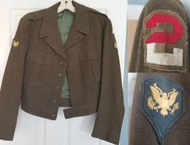 vintage WW2 ARMY wool dress jacket coat (2nd Army Specialist) 1953 large - $69.99