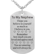 to My Nephew Dog Tag Necklace from Aunt Uncle Best Birthday Keychain Gifts - £28.54 GBP