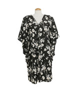 RALPH LAUREN Black Crepe Floral V-neck Ruffle Sleeve Shift Dress 3X - $108.92 CAD