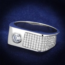 4mm Round Cut Simulated Diamond Bezel Set 925 Sterling Silver Men&#39;s Wedding Ring - £116.46 GBP