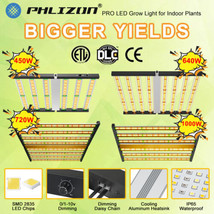 Phlizon 1000W/640W Led Grow Light Bar W/Samsung Led Full Spectrum Indoor Grow - £361.36 GBP