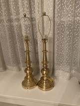 Vintage  Pair Stiffel Heavy Brass Table Lamp 29.5&quot; Mid Century Lighting 700-2744 - £234.09 GBP