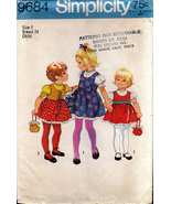 Vintage Simplicity 9684 Girls Jumper &amp; Puff Sleeve Blouse Pattern Size 2 - £7.84 GBP