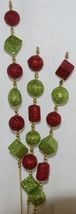 Renaissance 2000 42218 Glittery Red Green Gold Beads Square Ball Cylinder Shapes image 5