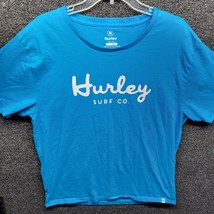 Hurley Surf Co. T-Shirt Men&#39;s Sz L Short Sleeve Graphic Logo Crew Neck Blue - £11.37 GBP