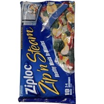 Ziploc Zip N Steam Cooking Microwave Bags 10 Medium per package Ziplock  - £25.65 GBP