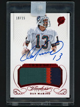 2015 Panini Flawless Ruby Dan Marino Autograph Jersey Patch Card #10/15 Dolphins - £1,119.09 GBP