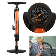 Portable High Pressure Floor Pump With Pressure Bike Tire Pump Barometer Orange~ - £46.32 GBP