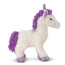Melissa &amp; Doug Misty Unicorn Plush Toy Stuffed Animal White Body Purple ... - £14.84 GBP
