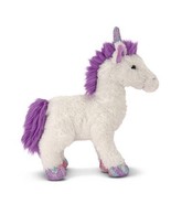 Melissa &amp; Doug Misty Unicorn Plush Toy Stuffed Animal White Body Purple ... - £14.74 GBP