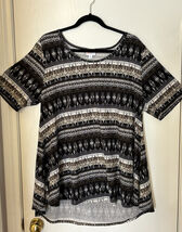 LuLaRoe Womens Tan / Gold Blouse XL - $12.64