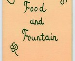 C J Papadops Food &amp; Fountain Menu Briar Thicket Bybee Tennessee 1990&#39;s - £14.16 GBP