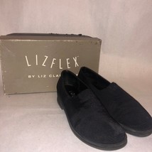 Liz Flex by Liz Claiborne, Black Ribbed Stretch Shoes sz 7W US - $33.65