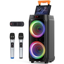 Karaoke Machine With 2 Wireless Microphones For Adults, 8&quot; Subwoofer Big... - £374.94 GBP