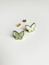 Mint Mother of Pearl Butterfly Earrings - £35.38 GBP