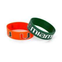 NCAA Miami Hurricanes Silicone Rubber Bracelet, 2-Pack - $24.74