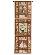 17x48 HARBOR ICONS Lighthouse Nautical Anchor Sailboat Tapestry Wall Han... - £62.02 GBP