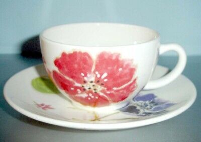 Primary image for Gien Jacinthe Tea Cup & Saucer Floral French Faience New
