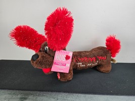 Dandee Animated Musical 8&quot; Valentines Plush Brown Dog What I Like About You - £15.58 GBP