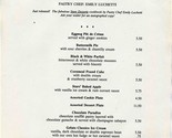 Emily Luchetti Pastry Chef Lunch Desserts Menu Marlowe San Francisco 1991 - £22.15 GBP