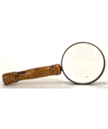 Vtg 3.75&quot; Round Magnifying Glass Black Wooden Handle &amp; Brass Frame - €35,76 EUR