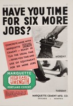 1937 Print Ad Marquette High Strength Portland Cement Chicago,IL Memphis,TN - £16.88 GBP