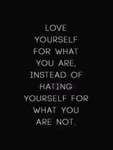 THOUGHTFUL INSPIRATIONAL QUOTE LOVE YOURSELF DON&#39;T HATE YOURSELF PUBLICI... - $9.36+
