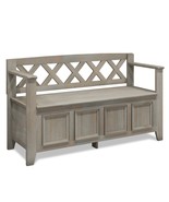 Amherst Distressed Grey Solid Wood Entryway Storage Bench - $7,345.45 MXN