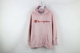 Vtg Y2K Champion Womens 1X Distressed Spell Out Center Logo Hoodie Sweat... - $34.60