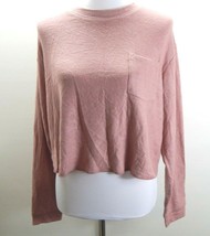 Wild Fable Long Sleeve Cropped Top Knit Top Soft Snowbloom Rose Size M - £12.01 GBP