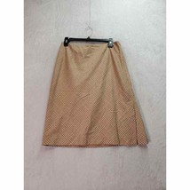 Ann Taylor A Line Skirt Womens Size 8 Tan Plaid Wool Lined Vented Back Zipper - £17.77 GBP