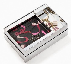 NIB Kate Spade Staci Boxed Card Holder Black Wallet K4812 NWT $149 Retail FS Y - £50.62 GBP