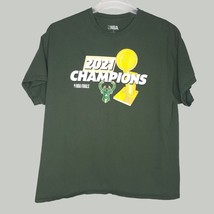 Milwaukee Bucks Mens Shirt XL Green NBA Finals 2021 Champions Casual  - $12.98