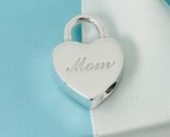 Tiffany &amp; Co MOM Mother Heart Padlock Charm Pendant in Sterling Silver - £216.19 GBP