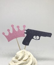 Guns or glitter cupcake, Gender Reveal Cupcake Toppers, Gender Reveal - $7.92
