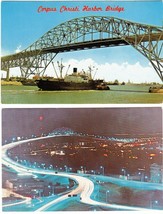 (2) CORPUS CHRISTI HARBOR BRIDGE Texas DEXTER PRESS Chrome Postcards - £8.52 GBP