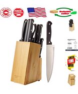 14-Piece High Carbon Stainless Steel Knife Set with Block &amp; Sharpener - ... - $78.32 CAD