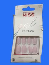 Kiss Gel Fantasy Press On Nails Light Pink Short Almond Shape Glue Included - $8.95