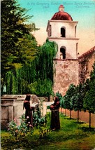 In the Cemetary Garden Mission Santa Barbara CA California DB Postcard - £7.59 GBP