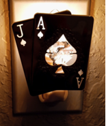 Swarovski Elements Crystal Gold Plated Playing Cards Blackjack Night Lig... - £19.65 GBP