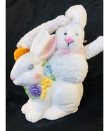 Easter Bunny Ceramic Candy Dish and plush  - $9.77
