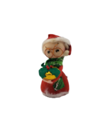 Vintage Traditional Mrs. Claus Poinsettia Christmas Holiday Small Figure  - $199.72 MXN