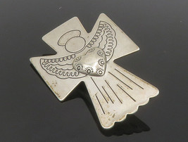 Carolyn Pollack Relios 925 Silver - Vintage Love Heart Angel Brooch Pin - BP5416 - £61.21 GBP