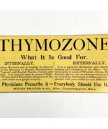 Thayer&#39;s Thymozone Medicine 1894 Advertisement Victorian Medical 2 ADBN1L - $27.41 CAD